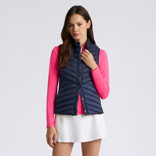 V-DOWN QUILTED STRETCH TECH INTERLOCK VEST - US 9799