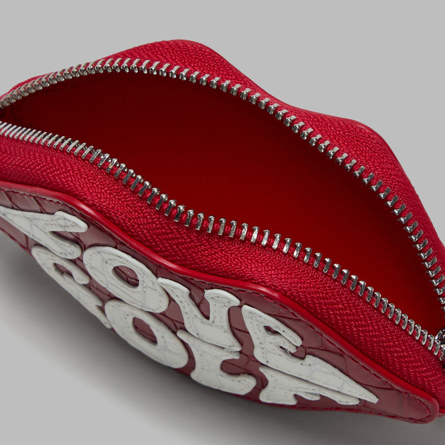 LOVE G CROC-EMBOSSED LEATHER COIN PURSE KEYCHAIN - US 7275