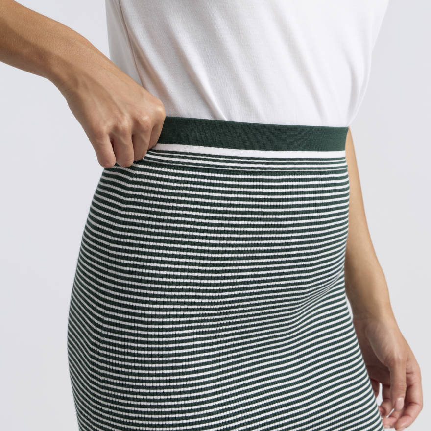 STRIPE RIB MIDI SKIRT - US 5777
