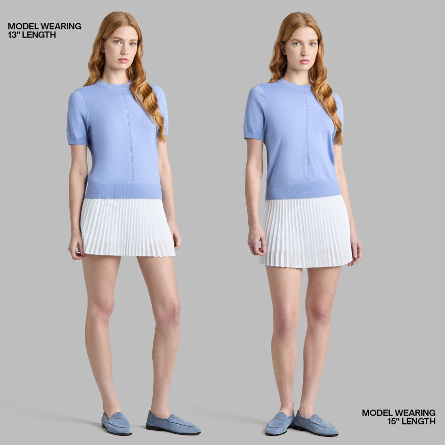 MICROPLEAT STRETCH WOVEN HIGHWAISTED SKORT - US 7173