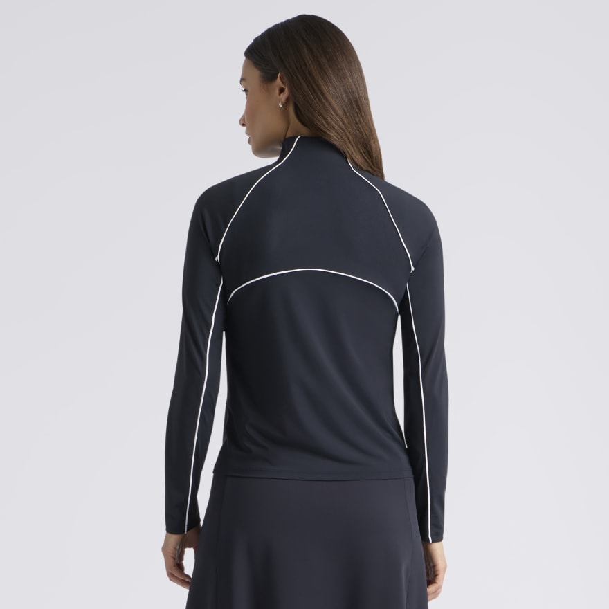 CONTRAST MESH SILKY TECH NYLON 1/4 ZIP PULLOVER - US 0299
