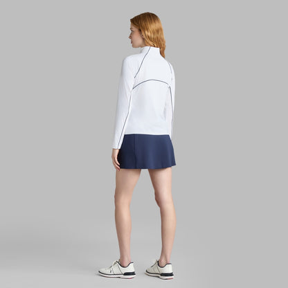 CONTRAST MESH SILKY TECH NYLON 1/4 ZIP PULLOVER - US 3034