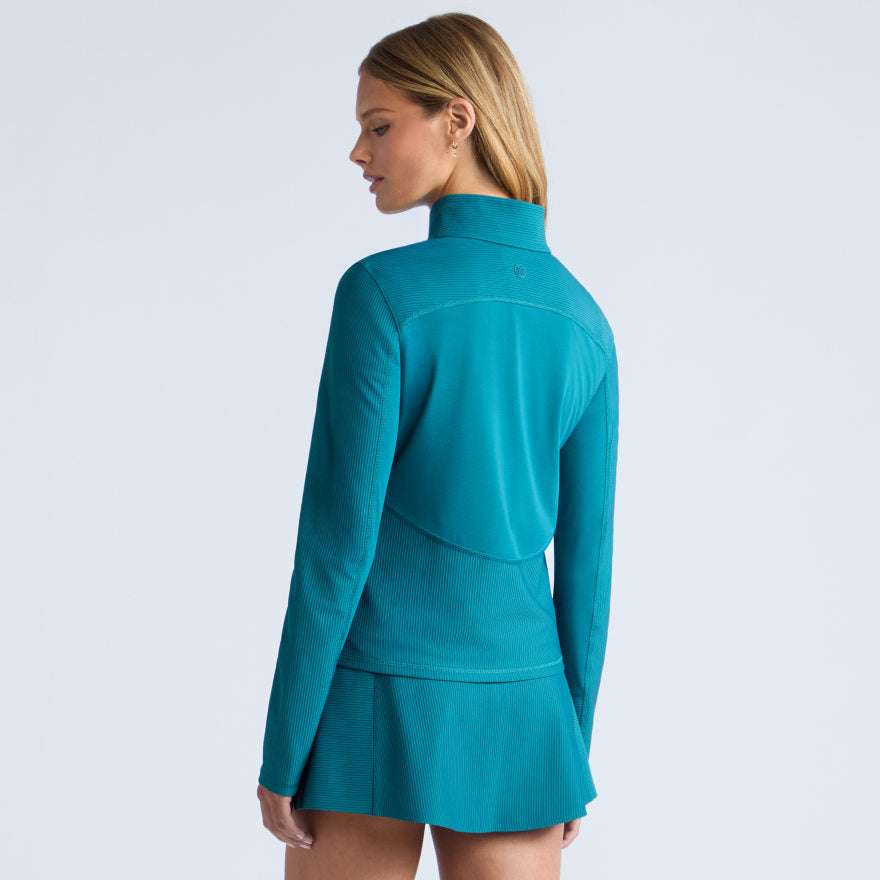 2-TONE RIB 1/4 ZIP PULLOVER - US 6469