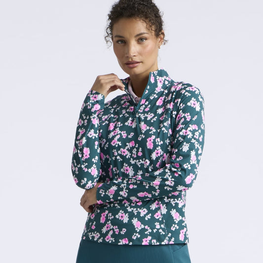 BLOSSOM SILKY TECH NYLON 1/4 ZIP PULLOVER - US 2461