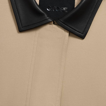 LTD RELEASE LEATHER COLLAR TRI-COTTON CROPPED JACKET - US 6850