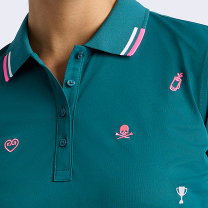 ICON EMBROIDERED TECH PIQUÉ LONG SLEEVE POLO - US 5886