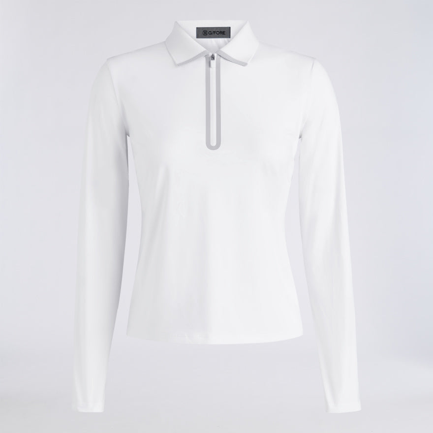 SILKY TECH NYLON LONG SLEEVE ZIP POLO - US 8233