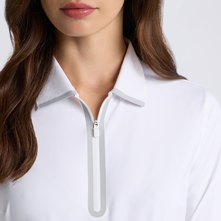 SILKY TECH NYLON LONG SLEEVE ZIP POLO - US 8233