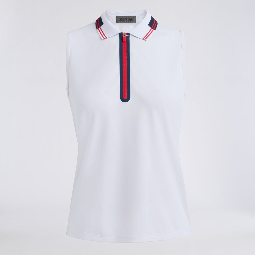 CONTRAST TECH PIQUÉ SLEEVELESS POLO - US 5272