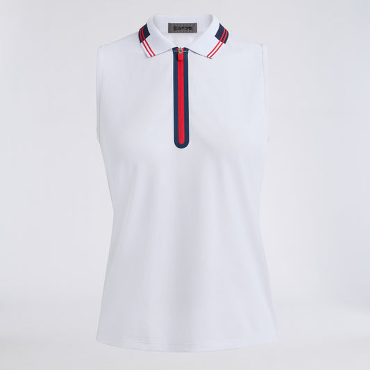 CONTRAST TECH PIQUÉ SLEEVELESS POLO - US 5272