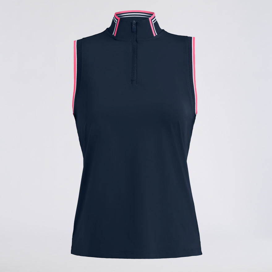 SILKY TECH NYLON MOCK NECK 1/4 ZIP POLO - US 3758