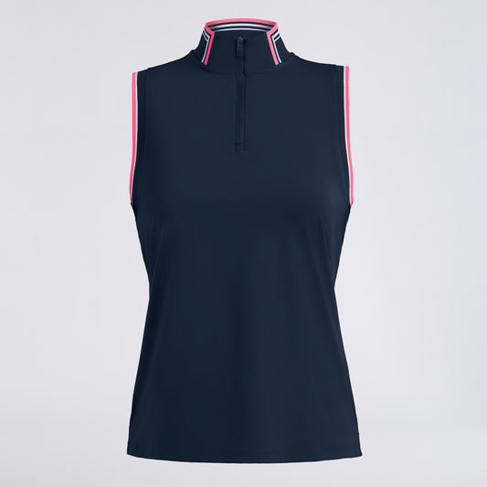 SILKY TECH NYLON MOCK NECK 1/4 ZIP POLO - US 3758