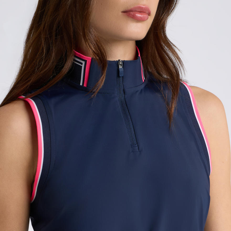 SILKY TECH NYLON MOCK NECK 1/4 ZIP POLO - US 3758