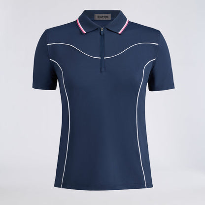 STRETCH NYLON INTERLOCK CONTOUR 1/4 ZIP POLO - US 6576