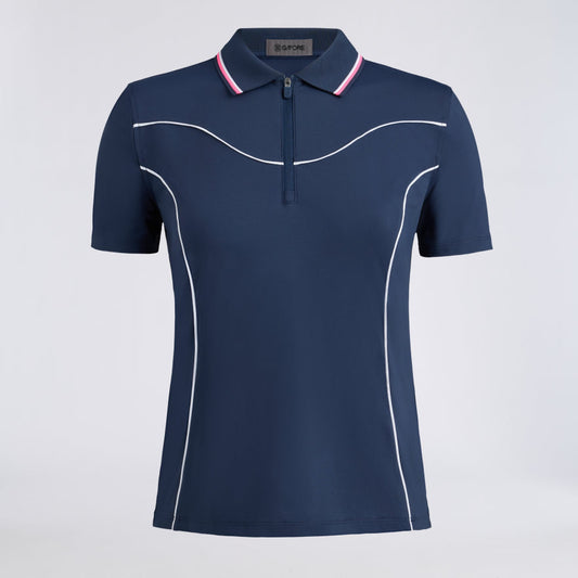 STRETCH NYLON INTERLOCK CONTOUR 1/4 ZIP POLO - US 6576