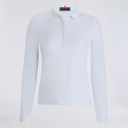 RIBBED TECH NYLON LONG SLEEVE POLO - US 2708