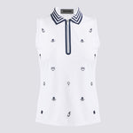ICON EMBROIDERED 1/4 ZIP SLEEVELESS POLO - US 6560