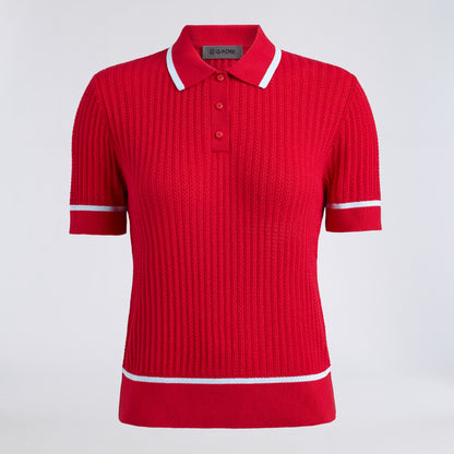 SUMMER FRIDAY TEXTURED KNIT POLO - US 6943