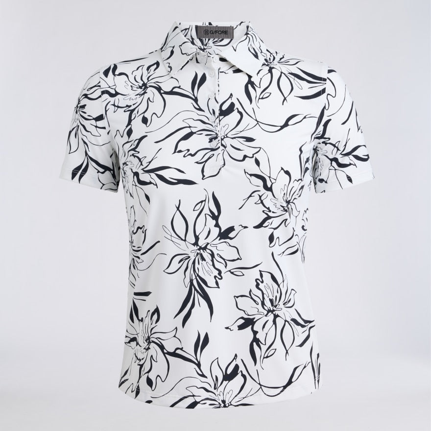 BIG FLORAL SILKY TECH NYLON POLO - US 2731