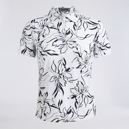 BIG FLORAL SILKY TECH NYLON POLO - US 2731