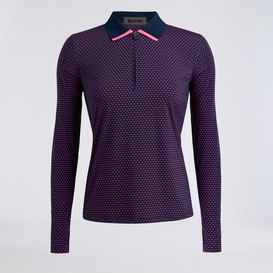 GEO 2 SILKY TECH NYLON LONG SLEEVE 1/4 ZIP POLO - US 5231
