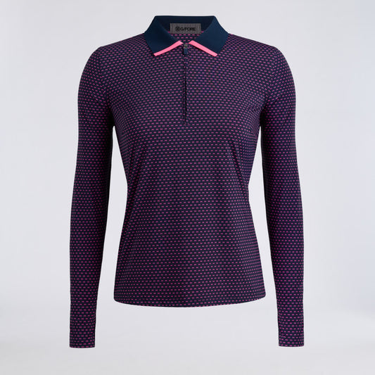 GEO 2 SILKY TECH NYLON LONG SLEEVE 1/4 ZIP POLO - US 5231