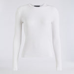COTTON BLEND RIB KNIT FITTED TOP - US 4147