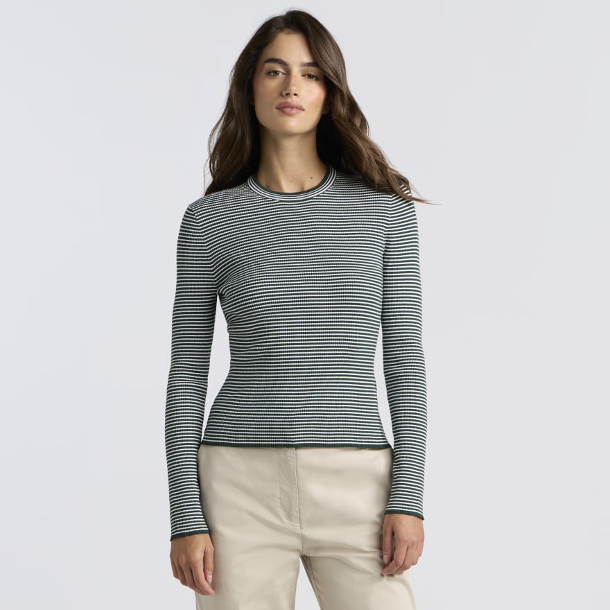 STRIPE RIB FITTED CREWNECK - US 1804