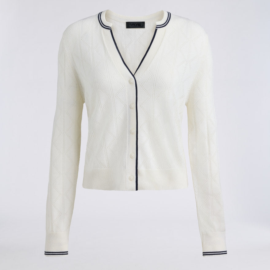 POINTELLE FINE WOOL CARDIGAN - US 8922