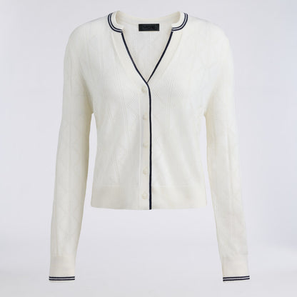 POINTELLE FINE WOOL CARDIGAN - US 8922