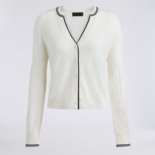 POINTELLE FINE WOOL CARDIGAN - US 8922
