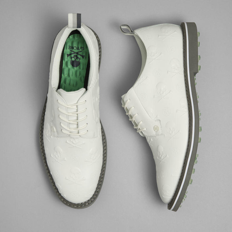 MEN'S GALLIVANTER EMBOSSED SKULL & TEES LEATHER GOLF SHOE - US 6313