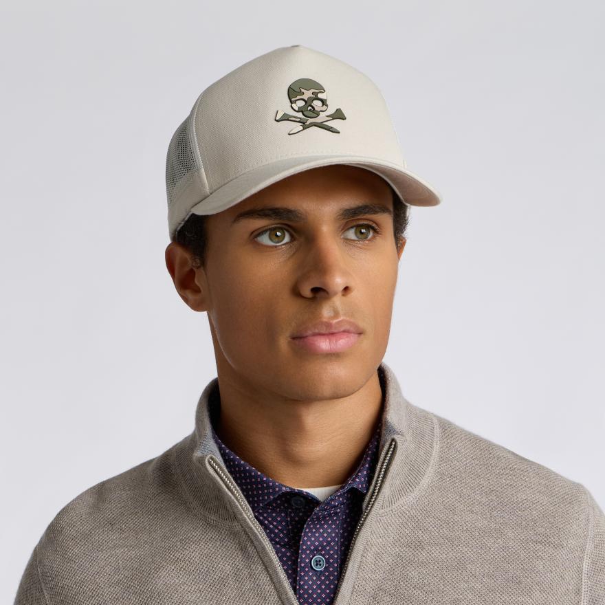 CAMO SKULL & TEES TALL TRUCKER HAT - US 3295