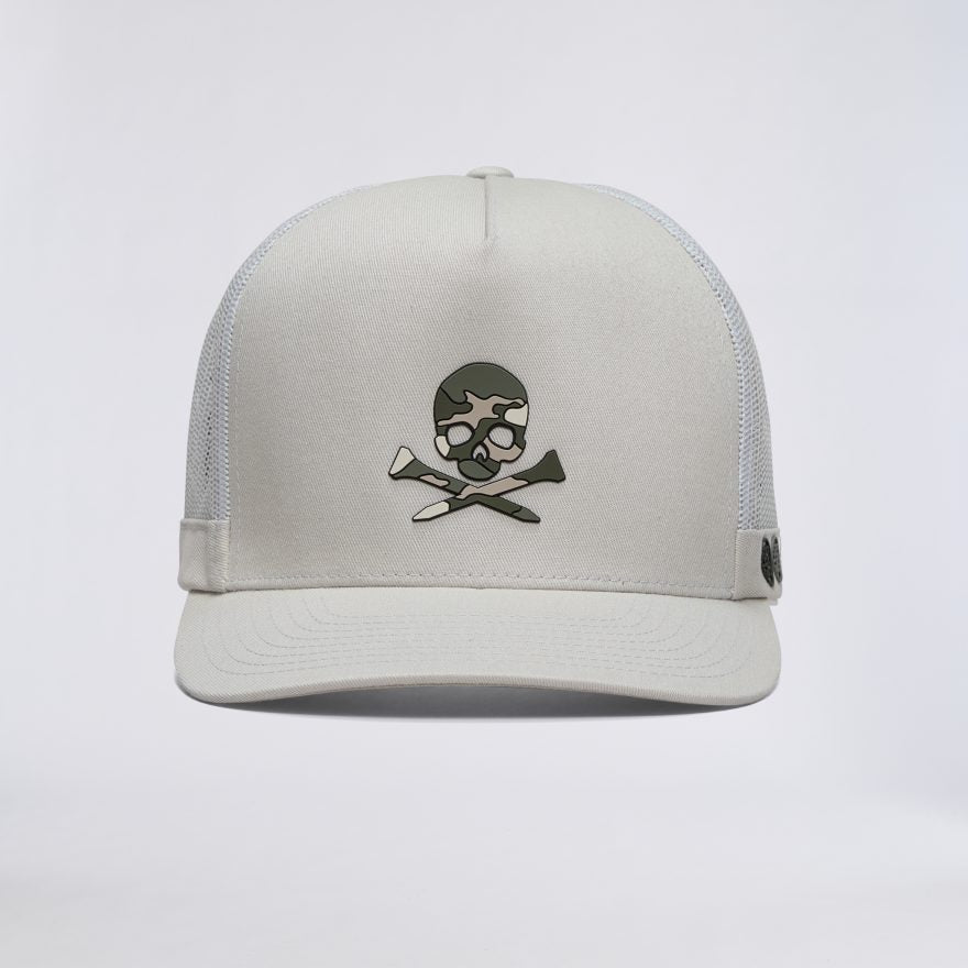 CAMO SKULL & TEES TALL TRUCKER HAT - US 3295