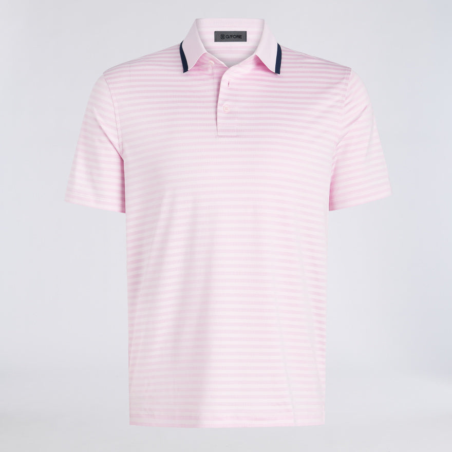 PERFORATED STRIPE JERSEY POLO - US 8912