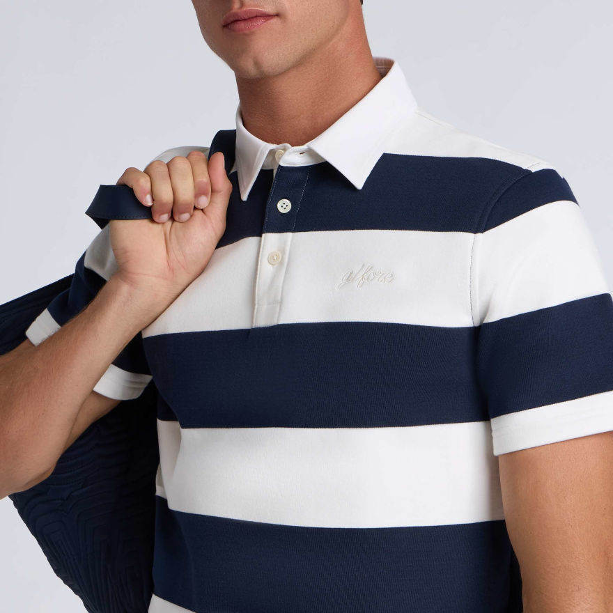 YARN DYE FRENCH TERRY RUGBY POLO - US 8917