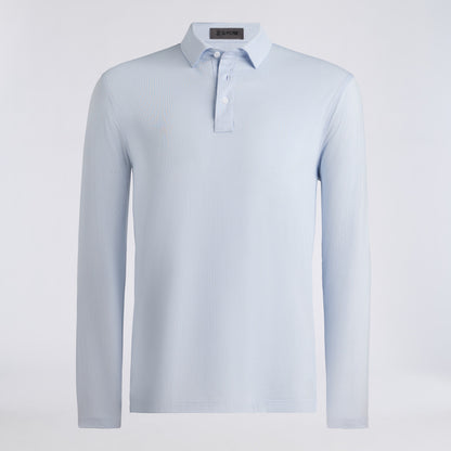 DELTA DOT JACQUARD LONG SLEEVE POLO - US 9266