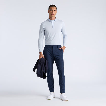 DELTA DOT JACQUARD LONG SLEEVE POLO - US 9266